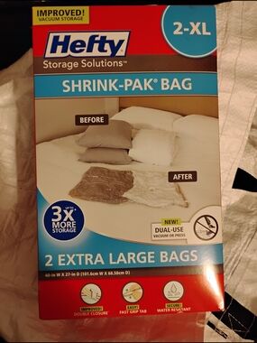 Hefty Shrink-Pak Vacuum Storage Bags 2 XL Bags